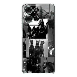 Чехол ДОБЕРМАН для Motorola Moto G75 (Коллаж Доберман)