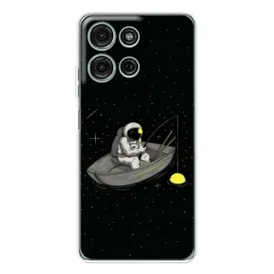 Силиконовый Чехол с принтом "Космонавты" на Motorola Moto G75 (Космонавт на рыбалке)