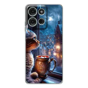 Чехлы на Новый Год Motorola Moto G75 (Кот новогодний)