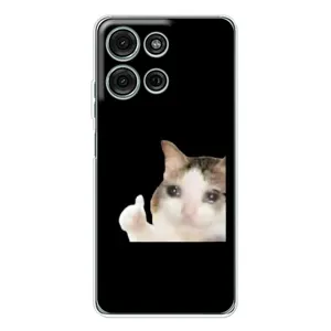 Бампер с принтом Мемы для Motorola Moto G75 (Кот в слезах)