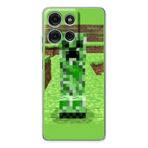 Чохли для Motorola Moto G75 (Персонажі МайнКрафт) (Кріпер 2)