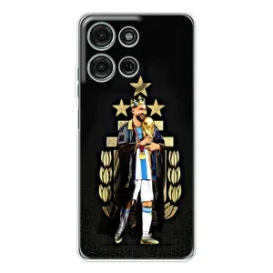 Чехлы Лео Месси Аргентина для Motorola Moto G75 (Месси король)