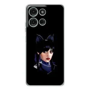 Чехлы с принтом Уэнсдей на Motorola Moto G75 (Милая Уэнсдей)