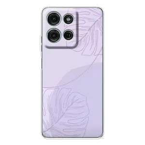 Чехол цветочный дизайн для Motorola Moto G75 (Монстера фиолетовая)