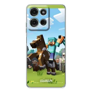 Чохли для Motorola Moto G75 (Персонажі МайнКрафт) (На коні)