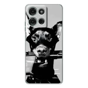 Чехол ДОБЕРМАН для Motorola Moto G75 (Опасный доберман)