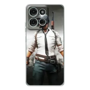 Силиконовый чехол с картинкой "Герой Pubg" на Motorola Moto G75 (Пабг)