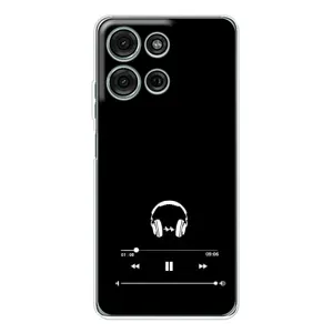 Чехол с картинками на черном фоне для Motorola Moto G75 (Плеер)
