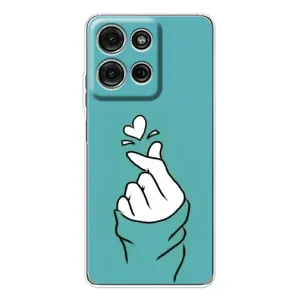 Чехлы (Знак сердечка) на Motorola Moto G75 (Сердечко на бирюзовом)