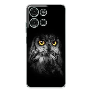 Чехлы с принтом СОВЫ для Motorola Moto G75 (Сова на чёрном)