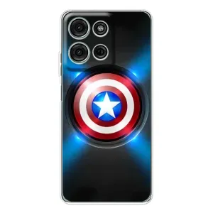 Чехол с Щитом Капитана Америки на Motorola Moto G75 (Яркий Щит Капитана)