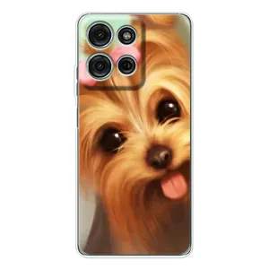 Чехол (ТПУ) Милые собачки для Motorola Moto G75 (Йоршенский терьер)