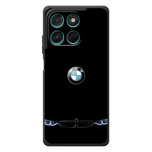 Силиконовый бампер с картинкой машины на Motorola Moto G77 (Черный BMW)