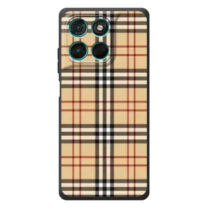 Чехол с Брендами одежды на Мото Джи77 (Burberry стиль)