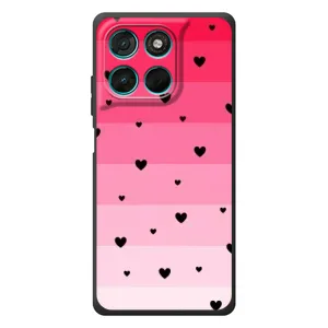 Чехлы с тематикой "Маленькие Сердечки" на Motorola Moto G77 (Чорные сердечки)