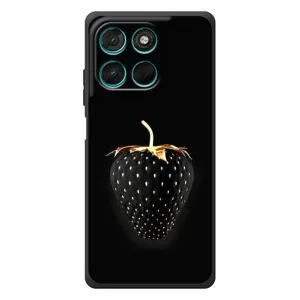 Чехол с изображением вкусной еды для Motorola Moto G77 (Чёрная клубника)
