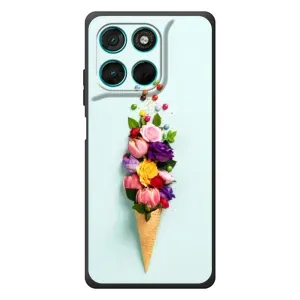 Чехлы с тематикой "ЦВЕТЫ" на Motorola Moto G77 (Цветок-мороженное)