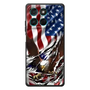 Чехол Флаг USA для Motorola Moto G77 (Флаг USA)