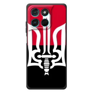 Чехлы УПА (Красно-Чёрный) на Motorola Moto G77 (Герб Украины)