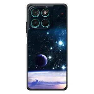 Чехол (ТПУ) с планетами на Motorola Moto G77 (Космический вид)