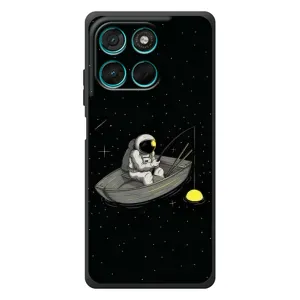Силиконовый Чехол с принтом "Космонавты" на Motorola Moto G77 (Космонавт на рыбалке)