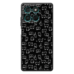Чехол на тематику: Коты для Motorola Moto G77 (Котики на черном)