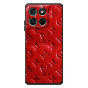 Текстурный Чехол Louis Vuitton для Мото Джи77 (Красный ЛВ)