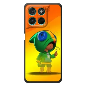 Чехол Бравл Старс для Motorola Moto G77 (LEON в кофте)