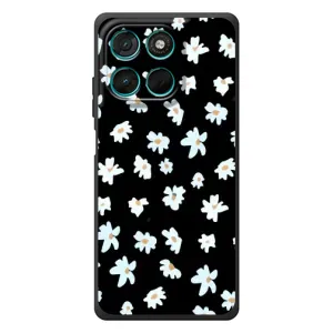 Чехол с ромашками на Motorola Moto G77 (Маленькие ромашки)