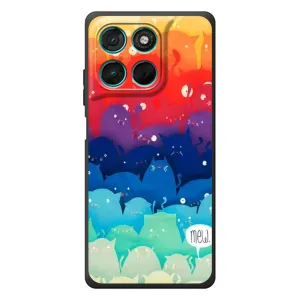 Силиконовый чехол с котиком для Motorola Moto G77 (Mew)