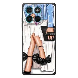Силиконовый Чехол на Motorola Moto G77 с картинкой Стильных Девушек (Мода)