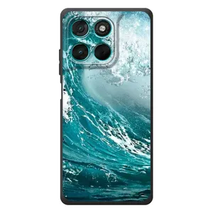 Летний Чехол на Motorola Moto G77 (Морская волна)