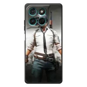Силиконовый чехол с картинкой "Герой Pubg" на Motorola Moto G77 (Пабг)