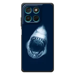 Силиконовый бампер с картинкой животных для Motorola Moto G77 (Пасть Акулы)