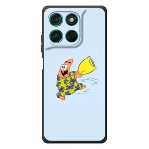 Чехлы с Патриком на Motorola Moto G77 (Патрик с подушкой)