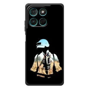 Силиконовый чехол с картинкой "Герой Pubg" на Motorola Moto G77 (Пубг мен)