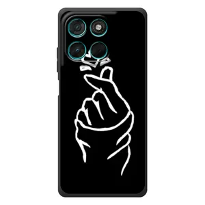 Чехлы (Знак сердечка) на Motorola Moto G77 (Сердце на черном)