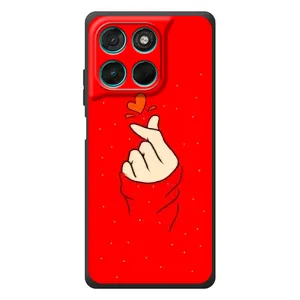 Чехлы (Знак сердечка) на Motorola Moto G77 (Сердце на красном)