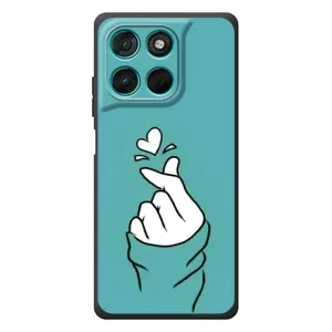 Чехлы (Знак сердечка) на Motorola Moto G77 (Сердечко на бирюзовом)