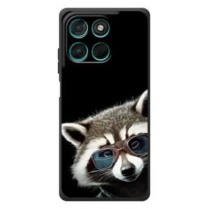 Силиконовый Чехол с Енотами на Motorola Moto G77 (Стильный Енот)