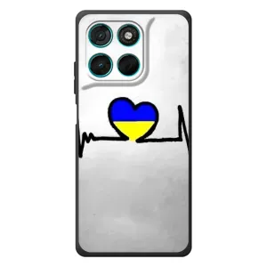 Силиконовый Чехол на Motorola Moto G77 (Я-Украина) (Украинская кардиограмма)