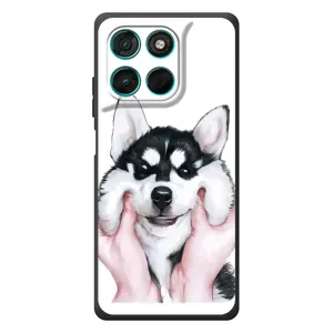 Бампер для Motorola Moto G77 с картинкой "Песики" (Собака Хаски)