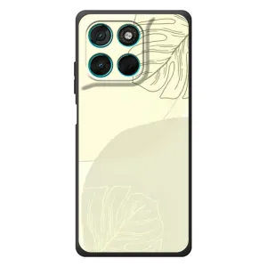 Чехол цветочный дизайн для Motorola Moto G77 (Зелёный фон)
