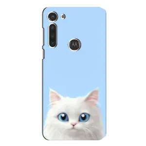 Чехол на тематику: Коты для Motorola MOTO G8 (Белый кот)
