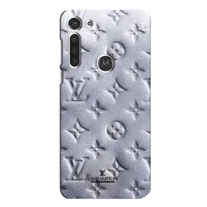 Текстурный Чехол Louis Vuitton для Мото Джи 8 (Белый ЛВ)