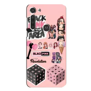 Чохли з картинкою для Motorola MOTO G8 (BLACK PINK колаж)