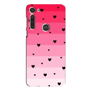 Чехлы с тематикой "Маленькие Сердечки" на Motorola MOTO G8 (Чорные сердечки)