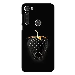 Чохол з зображенням смачної їжі для Motorola MOTO G8 (Чорна полуниця)