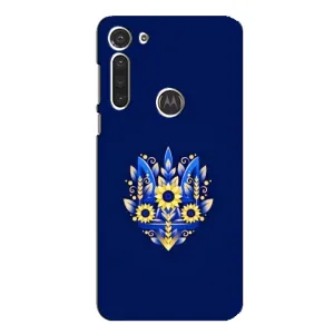Чехол Укр Символика для Motorola MOTO G8 (Цветущий Герб)