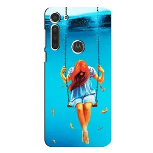 Чехол Стильные девушки на Motorola MOTO G8 (Девушка на качели)
